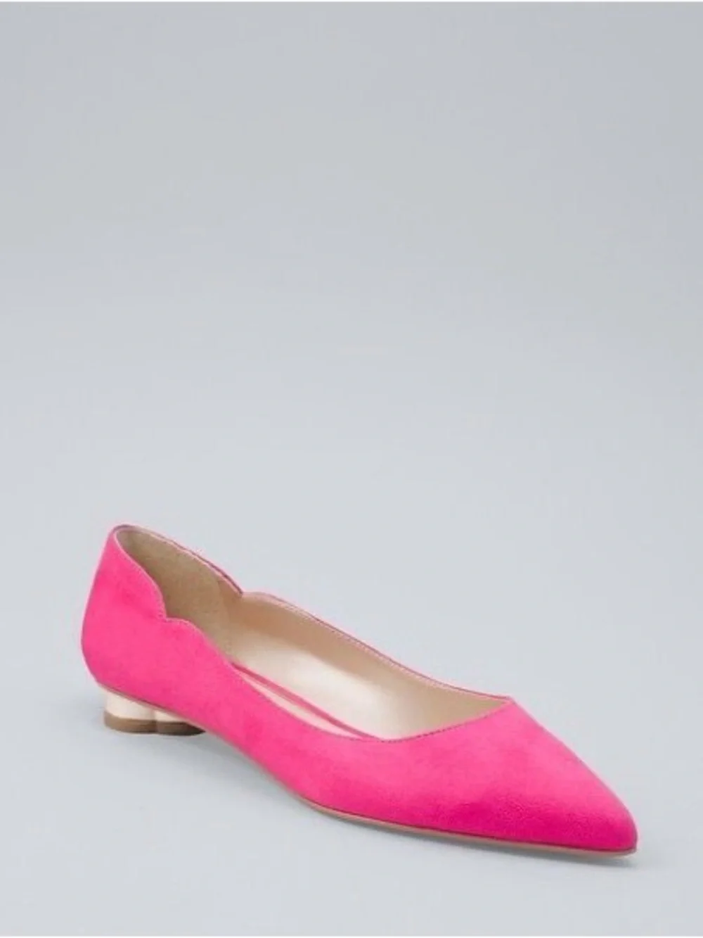 White House Black Market Hot Pink Pointed Scalloped Flat